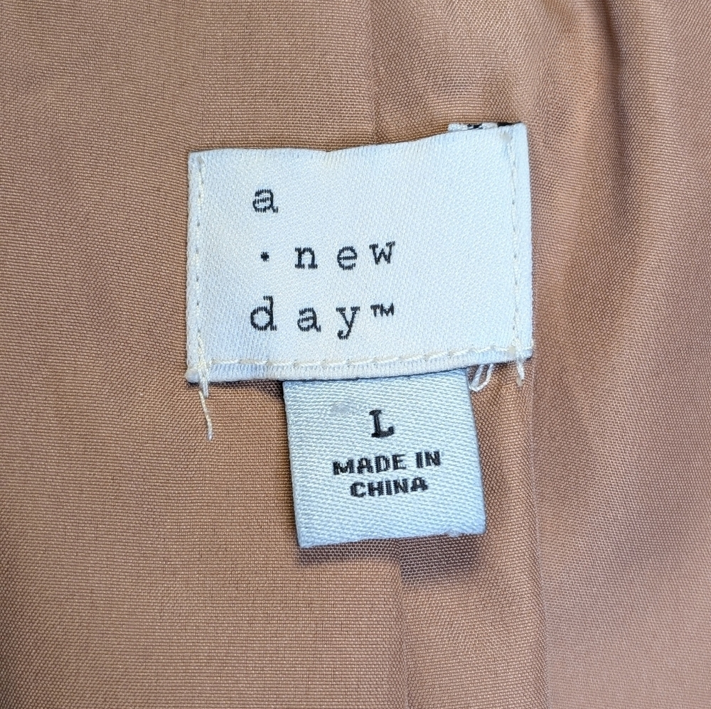 A New Day Women's Faux Leather Relaxed Fit Blazer Camel - Picture 5 of 14